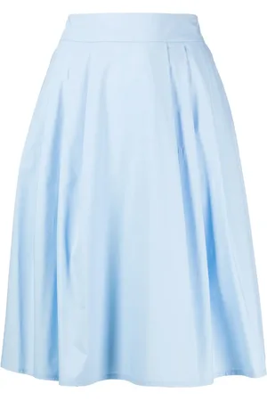 Paule Ka Poplin-textured A-line skirt