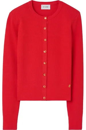 ST. JOHN Fine-ribbed cardigan