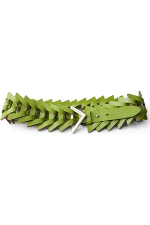 Prada Woven-triangle leather belt