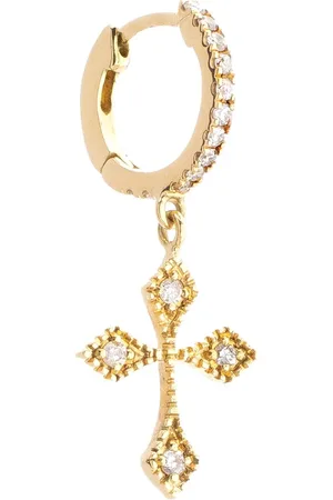 DE JAEGHER 18kt yellow Baby Cross diamond earring