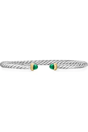 David Yurman 14kt yellow gold and sterling Cable Flex bracelet (4mm)