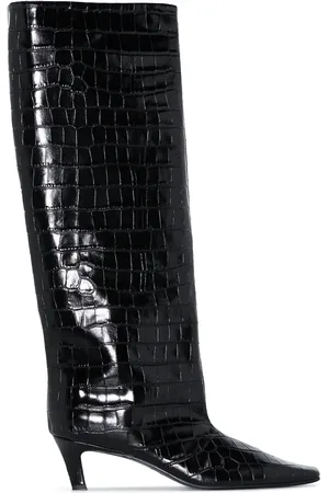 Totême The Wide Shaft croc-effect boots