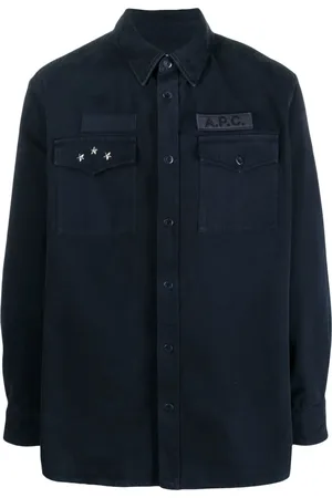 A.P.C. Logo-patch shirt jacket