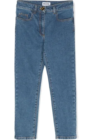 Moschino Logo-embroidered straight-leg jeans