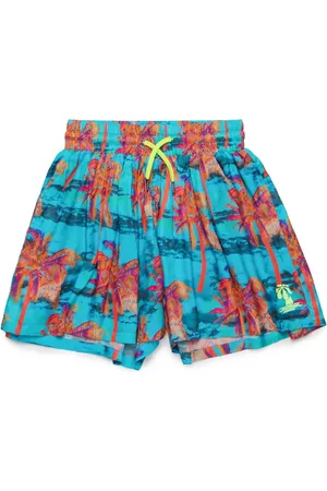 Diesel Palm tree-print swim shorts