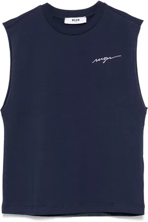 Msgm Logo-embroidered tank top