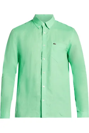 Lacoste Logo-appliqué linen shirt