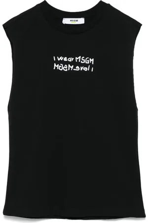 Msgm Text-print tank top