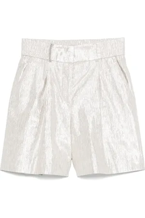 PESERICO SIGN Lurex pleated shorts