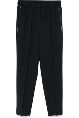 PESERICO SIGN Beaded trim-detail trousers