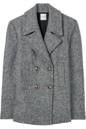 ST. JOHN Double-breasted felted blazer