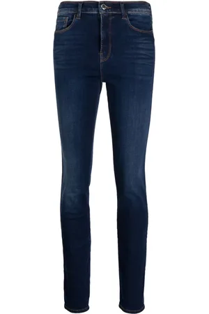 Emporio Armani Logo-embroidered skinny jeans
