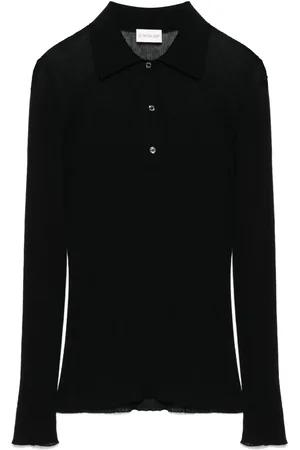 Moncler Fine-ribbed polo top