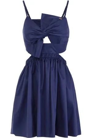 Elisabetta Franchi Bow-embellished poplin dress