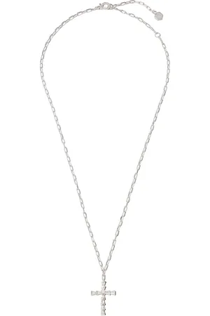 Shay 18kt white gold mini-cross diamond necklace