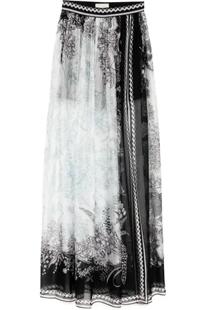 Elie saab Printed chiffon long skirt
