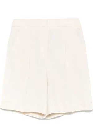 PESERICO SIGN Pleated linen shorts