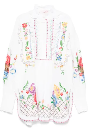 VALENTINO GARAVANI Floral-embroidered mini dress