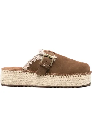 Mou Whipstitch-trim flatform mules