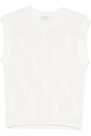 PESERICO SIGN Sequined knitted top