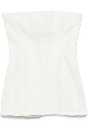 Monot Strapless denim mini dress