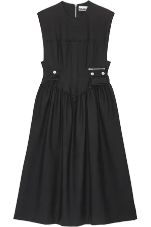 Ganni Pleat-detailing midi dress
