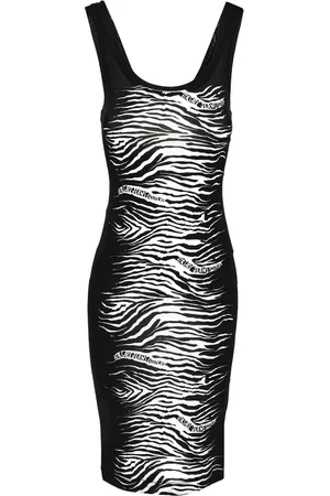 VERSACE Zebra-print midi dress