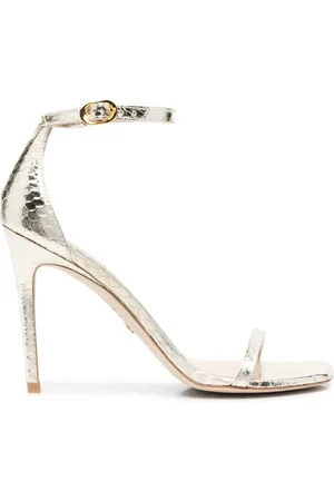 Stuart Weitzman Metallic-effect snakeskin-effect sandals