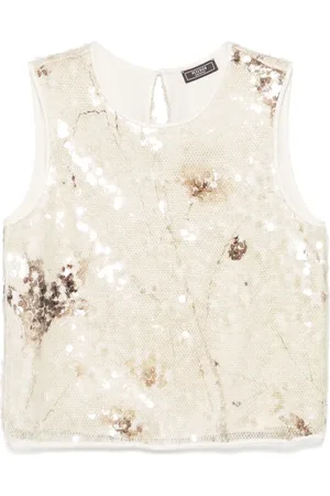 PESERICO SIGN Sequinned lurex top
