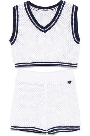 MONNALISA Open-knit shorts set