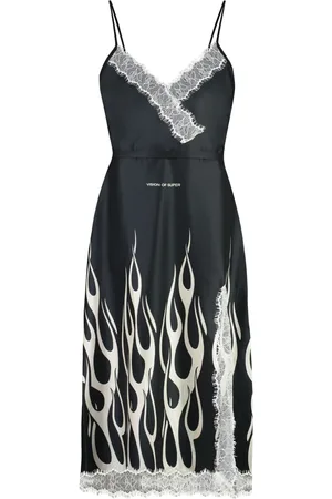 Vision Of Super Lace-trim midi dress