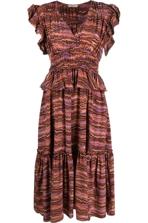 ULLA JOHNSON Bendetta abstract-print silk midi dress
