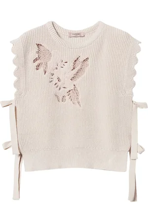 Twin-Set Embroidered lace-detail top