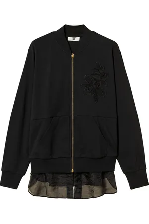 Twin-Set Organza-insert embroidered sweatshirt