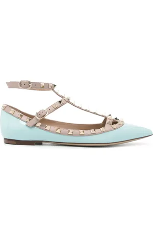 VALENTINO GARAVANI Rockstud patent-leather ballet flats