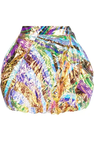 Puccini Iride-print crinkled miniskirt