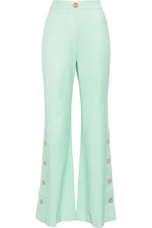 Patou Button-hem tweed flared trousers