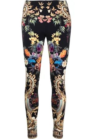 Camilla Floral-print mid-rise leggings
