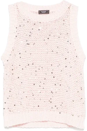 PESERICO SIGN Sequin-embellished tricot vest