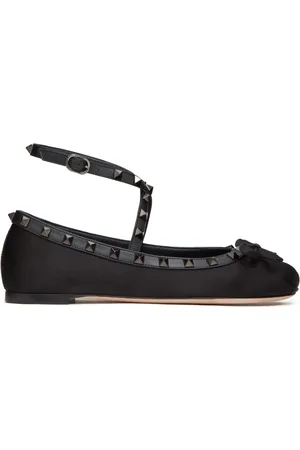 VALENTINO GARAVANI Garavani Rockstud Bow Detailed Ballerina Shoes " "