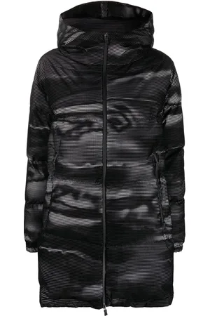 HERNO Abstract-patterned zip-up coat