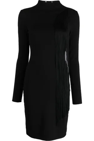 Stella McCartney Asymmetric fringed knitted dress