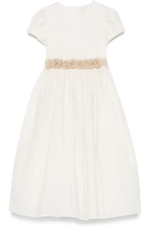Il gufo Raw-cut belt tulle dress