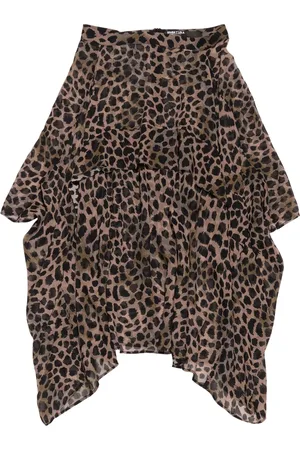 Bimba y Lola Cheetah-print asymmetric midi skirt