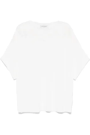 Ermanno Firenze Floral-lace fine-knit T-shirt