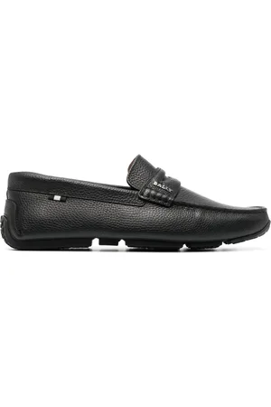 Bally Grained-texture leather loafers