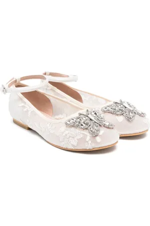 ARUNA SETH Floral-embroidered ballet flats