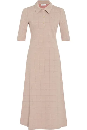 ROSETTA GETTY Plaid-pattern polo dress