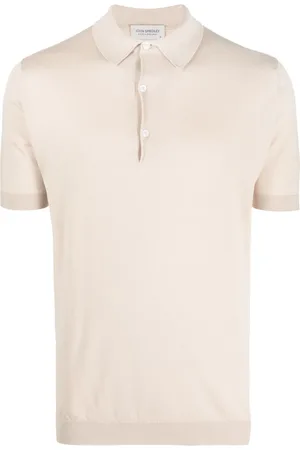 JOHN SMEDLEY Ribbed-knit cotton polo shirt