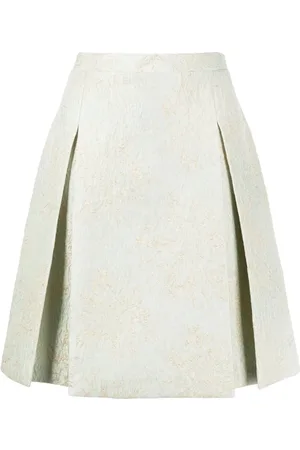 Paule Ka Knife-pleat jacquard skirt